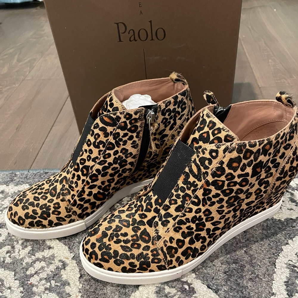 Linda Paola cheetah Wedge Sneakers